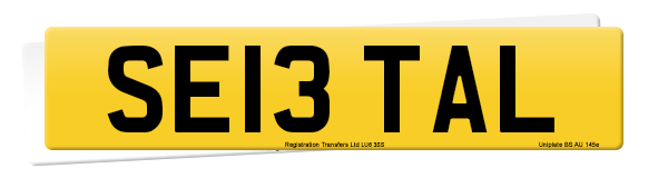 Registration number SE13 TAL